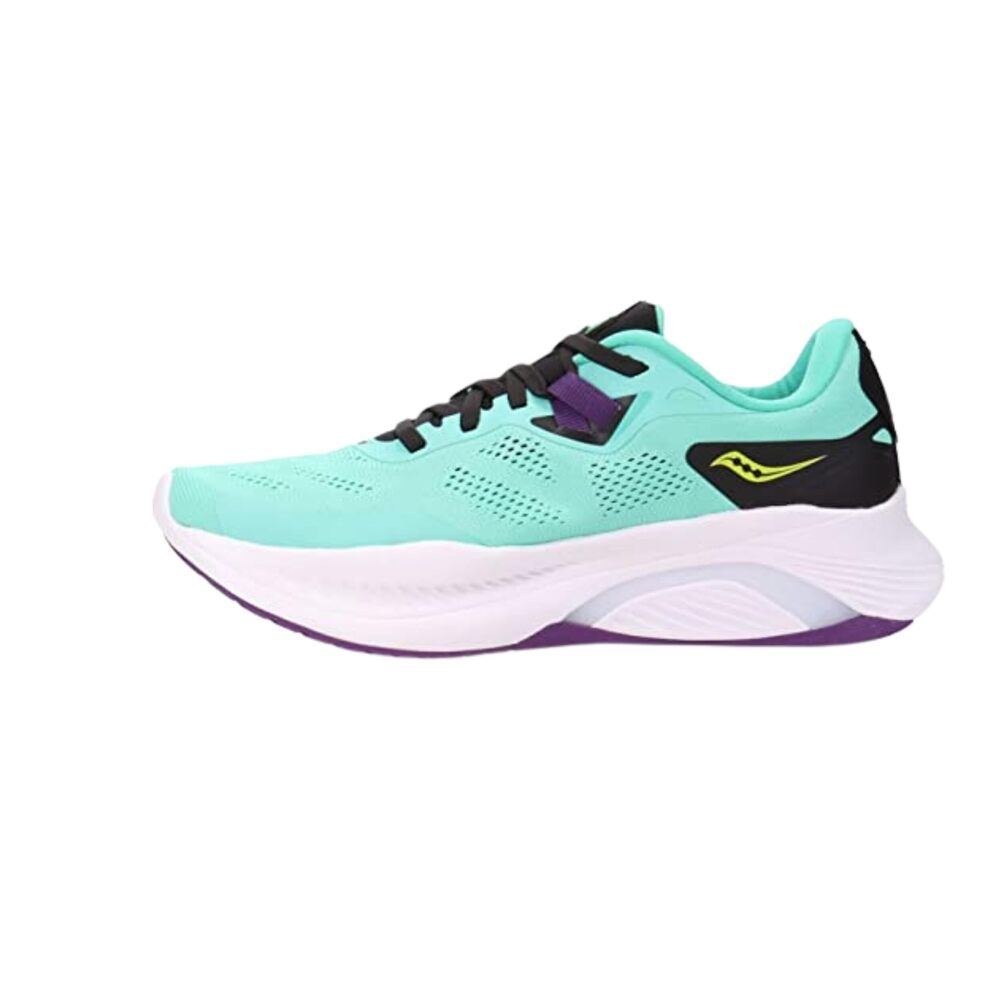 SAUCONY WOMEN'S GUIDE 15 RUNNING SHOE, COOL MINT/ACID, 7.5